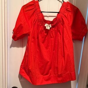 kate spade Vibrant Red Off Shoulder Top size M